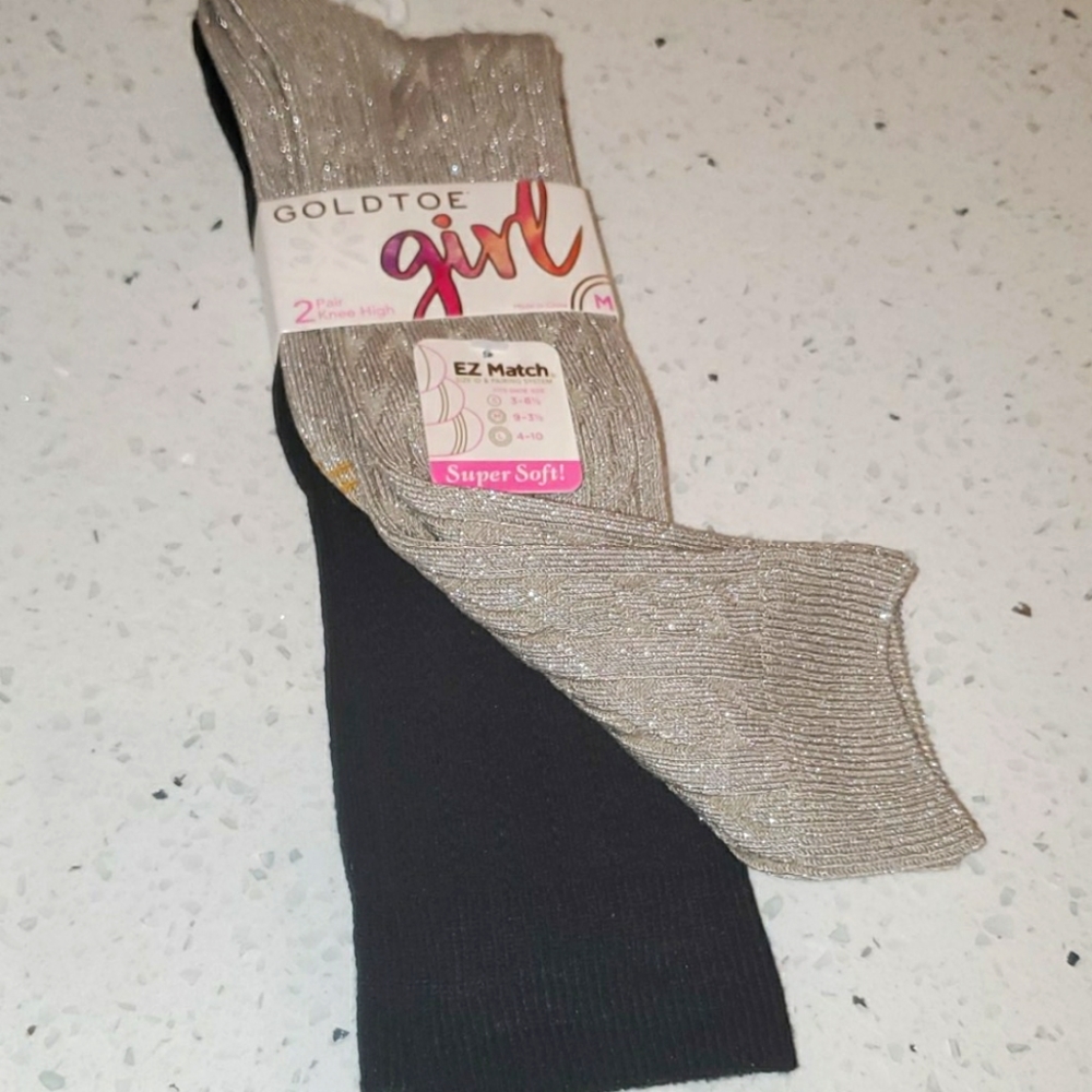2 PAIRS KNEE HIGH GOLDTOE GIRL